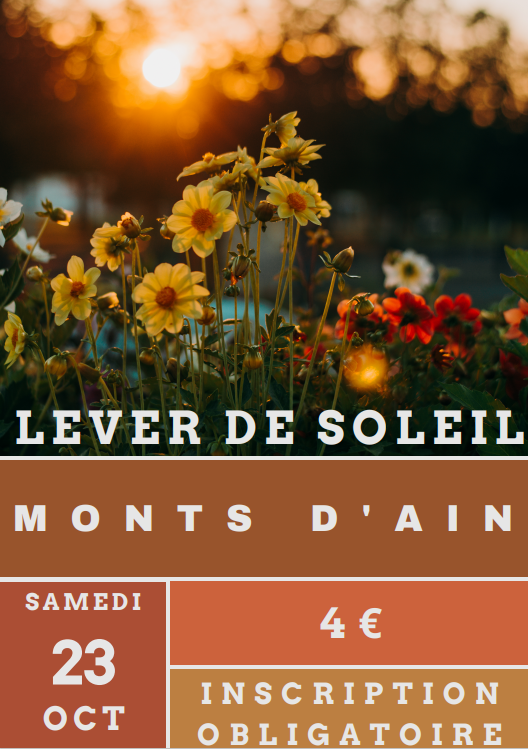 23 octobre : Lever de Soleil des Monts d’Ain