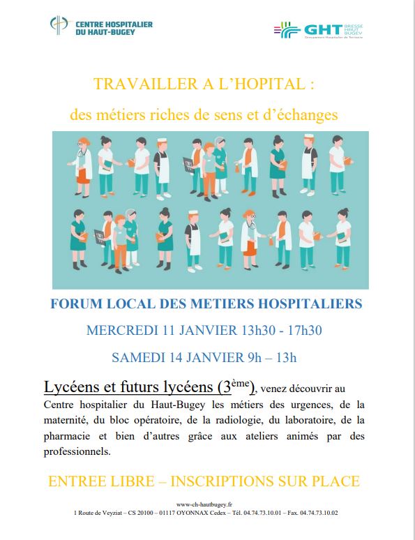 11 et 14/01 Forum des métiers hospitaliers