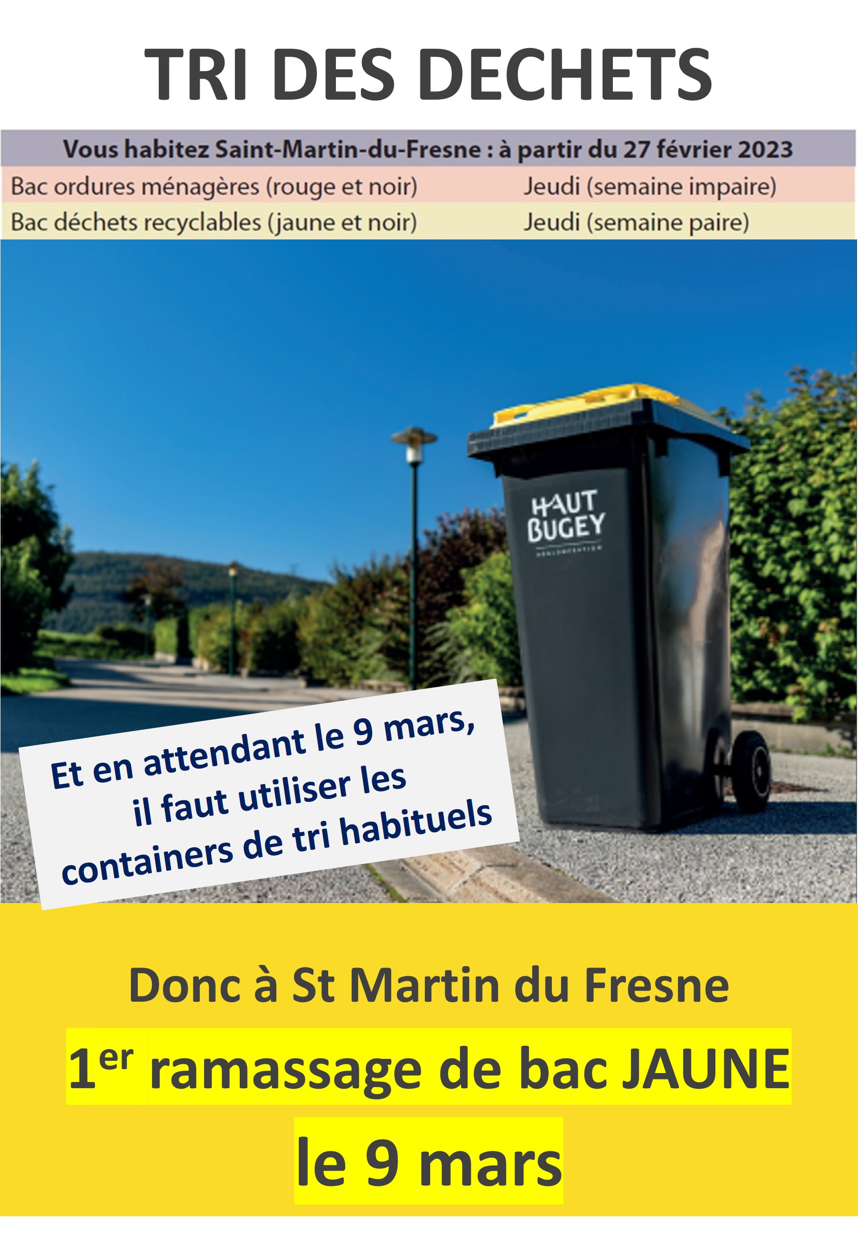 BAC JAUNES Info pratiques